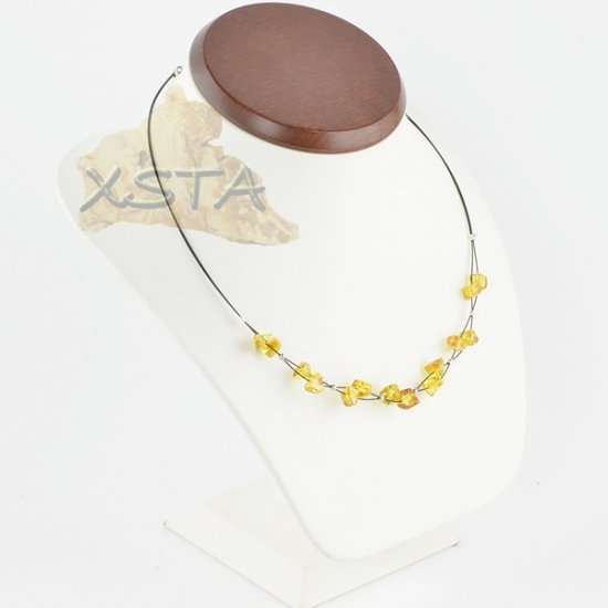 Amber necklace irregular lemon